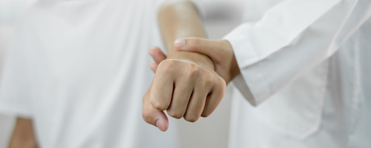 patients with shoulder injuries massaging their shoulders for muscle recovery in the rehabilitation