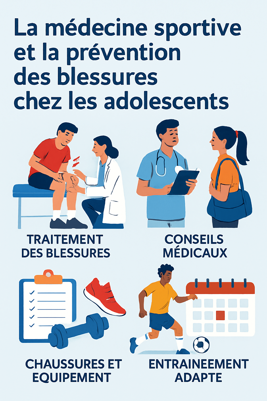 découvrez comment la médecine sportive contribue à la prévention et au traitement efficace des blessures chez les adolescents pratiquant une activité physique.