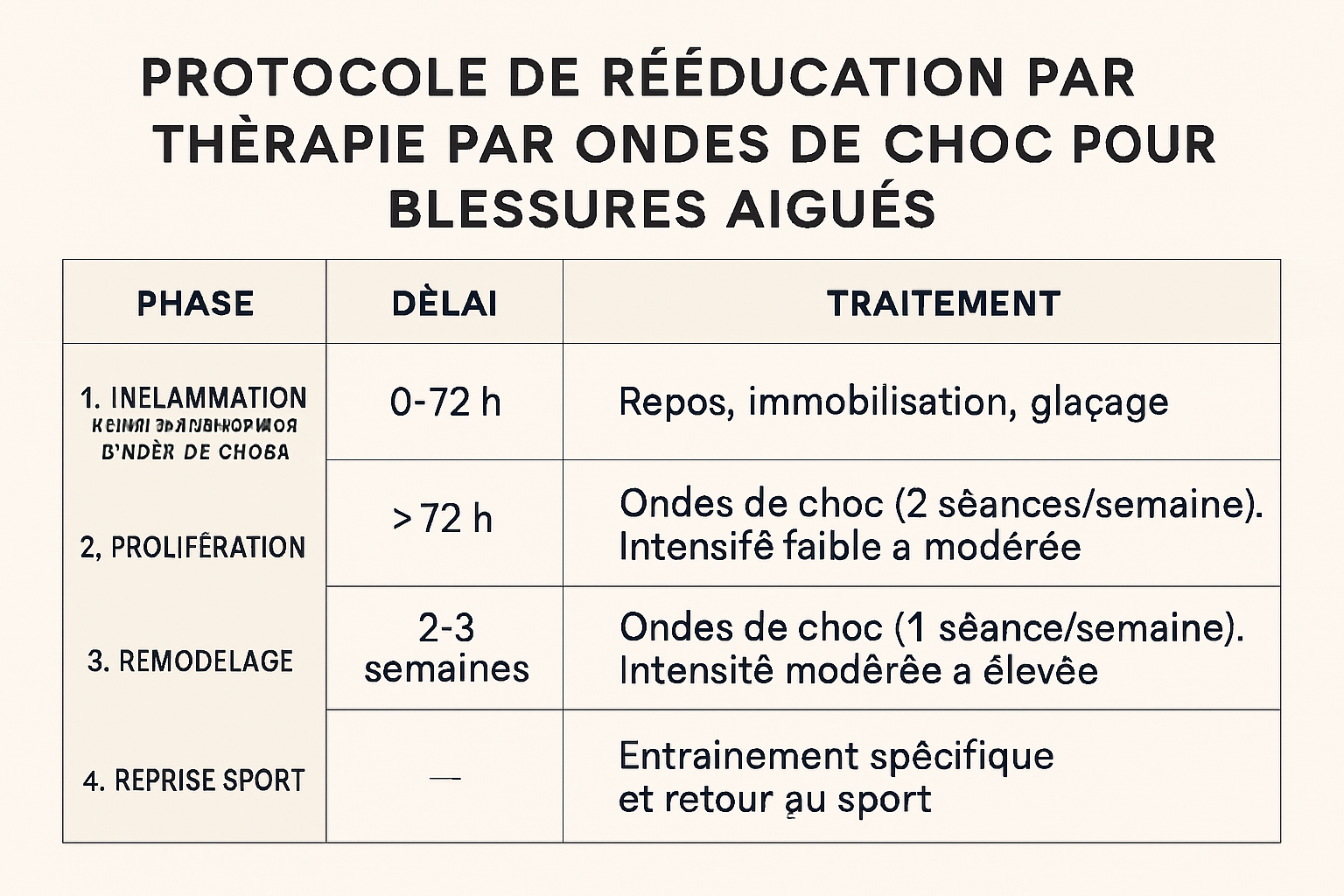 découvrez les protocoles efficaces de rééducation par thérapie par shockwave pour accélérer la guérison des blessures aiguës et améliorer la récupération fonctionnelle.