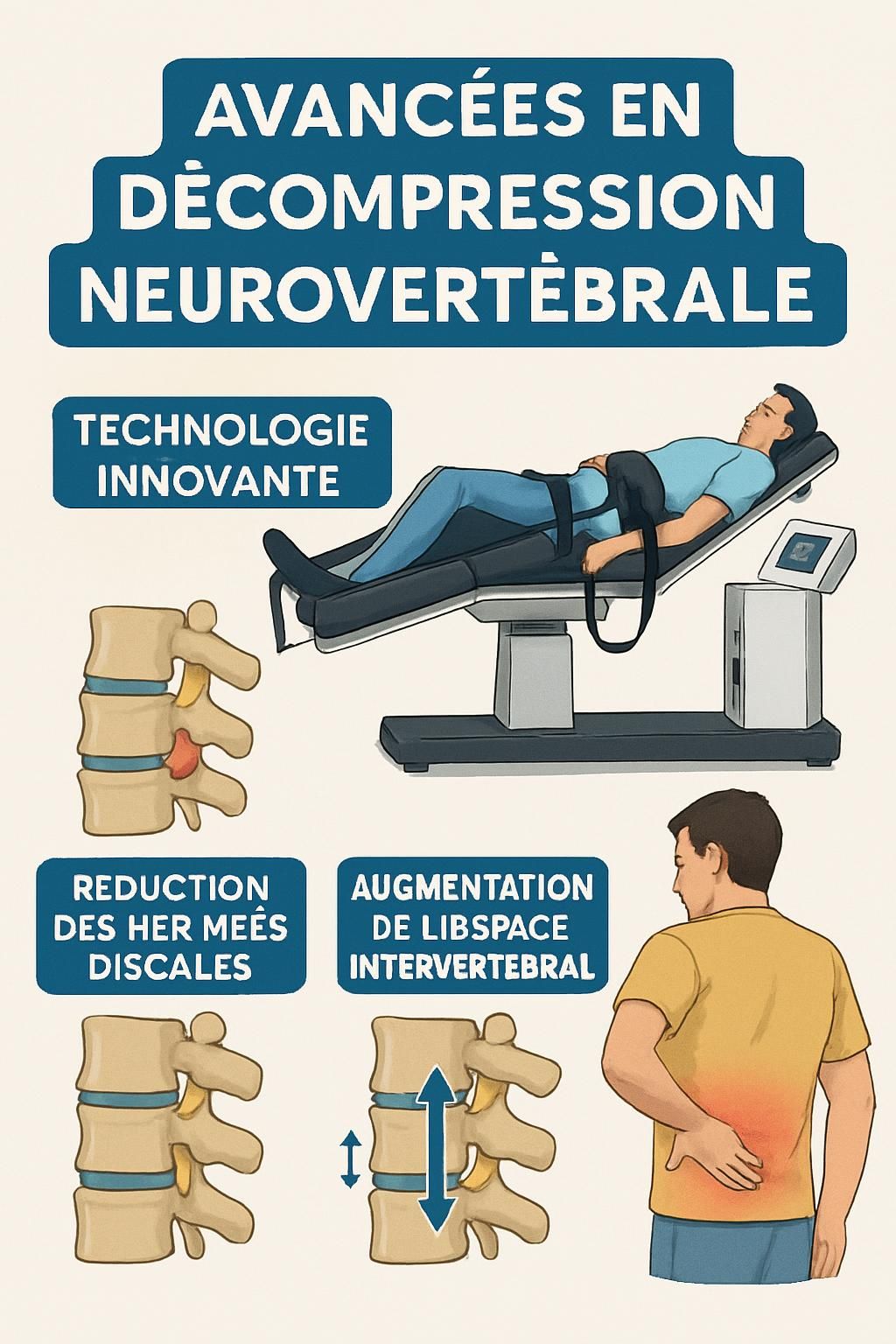 découvrez les dernières avancées en décompression neurovertébrale pour traiter efficacement les blessures chroniques et améliorer la qualité de vie.