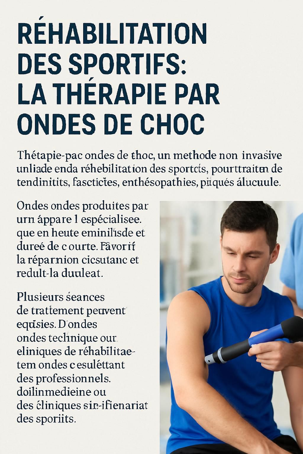 découvrez comment la thérapie par shockwave peut optimiser la réhabilitation fonctionnelle des sportifs en favorisant une récupération rapide et efficace.