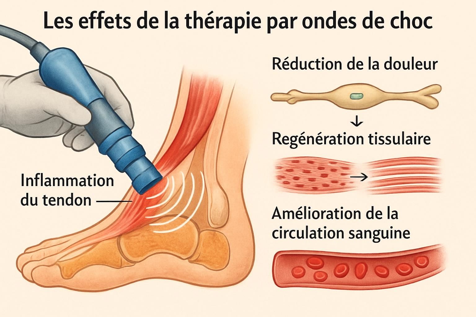 découvrez comment la thérapie par shockwave stimule la circulation locale pour favoriser la guérison et améliorer la santé vasculaire.