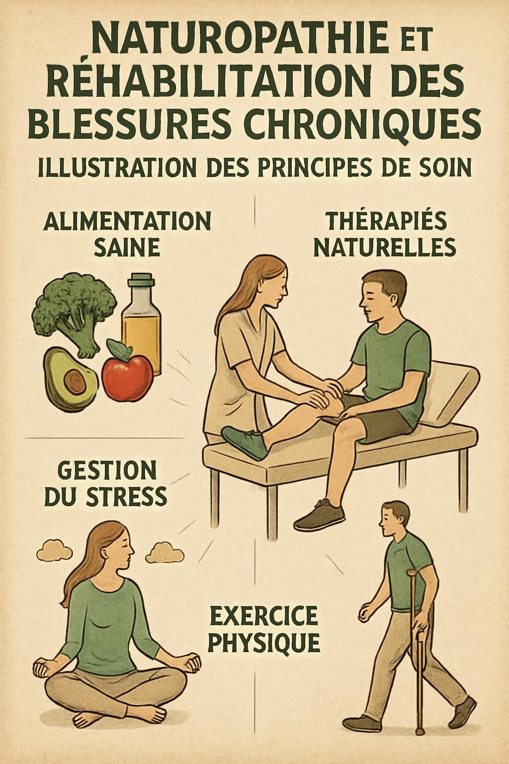 découvrez un protocole de réhabilitation innovant par naturopathie pour soulager et traiter efficacement les blessures chroniques, favorisant une guérison naturelle et durable.
