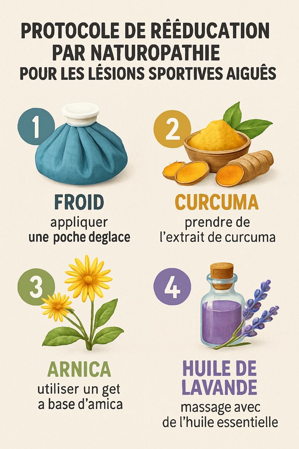 découvrez un protocole de soins naturopathiques spécialisé pour traiter les blessures sportives en phase aiguë, favorisant une récupération rapide et naturelle.