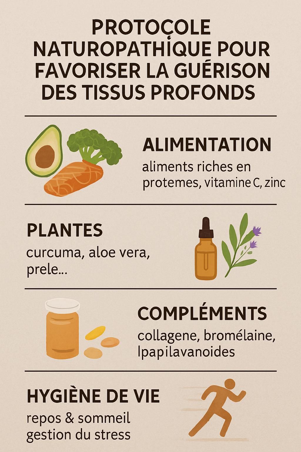 découvrez un protocole naturopathique efficace pour traiter les blessures des tissus profonds, favorisant une guérison naturelle et rapide grâce à des approches douces et adaptées.
