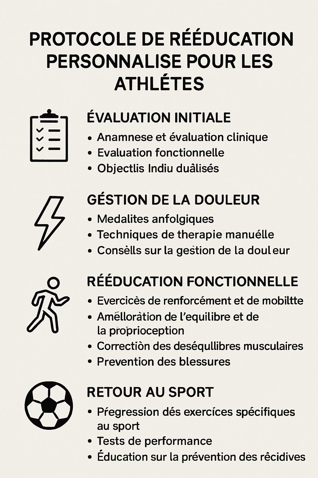 découvrez un protocole personnalisé de rééducation en médecine sportive, destiné aux athlètes pour optimiser leur récupération et performance.