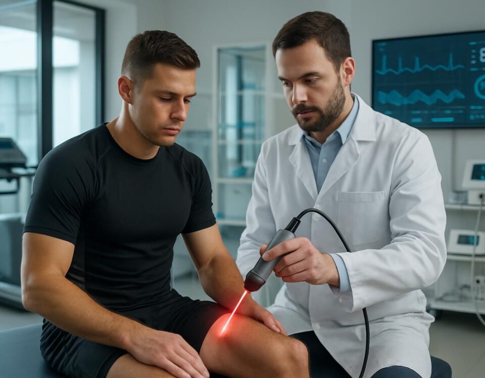 découvrez nos protocoles intégrés de rééducation par thérapie au laser conçus spécialement pour les sportifs professionnels, visant une récupération rapide et efficace des blessures.