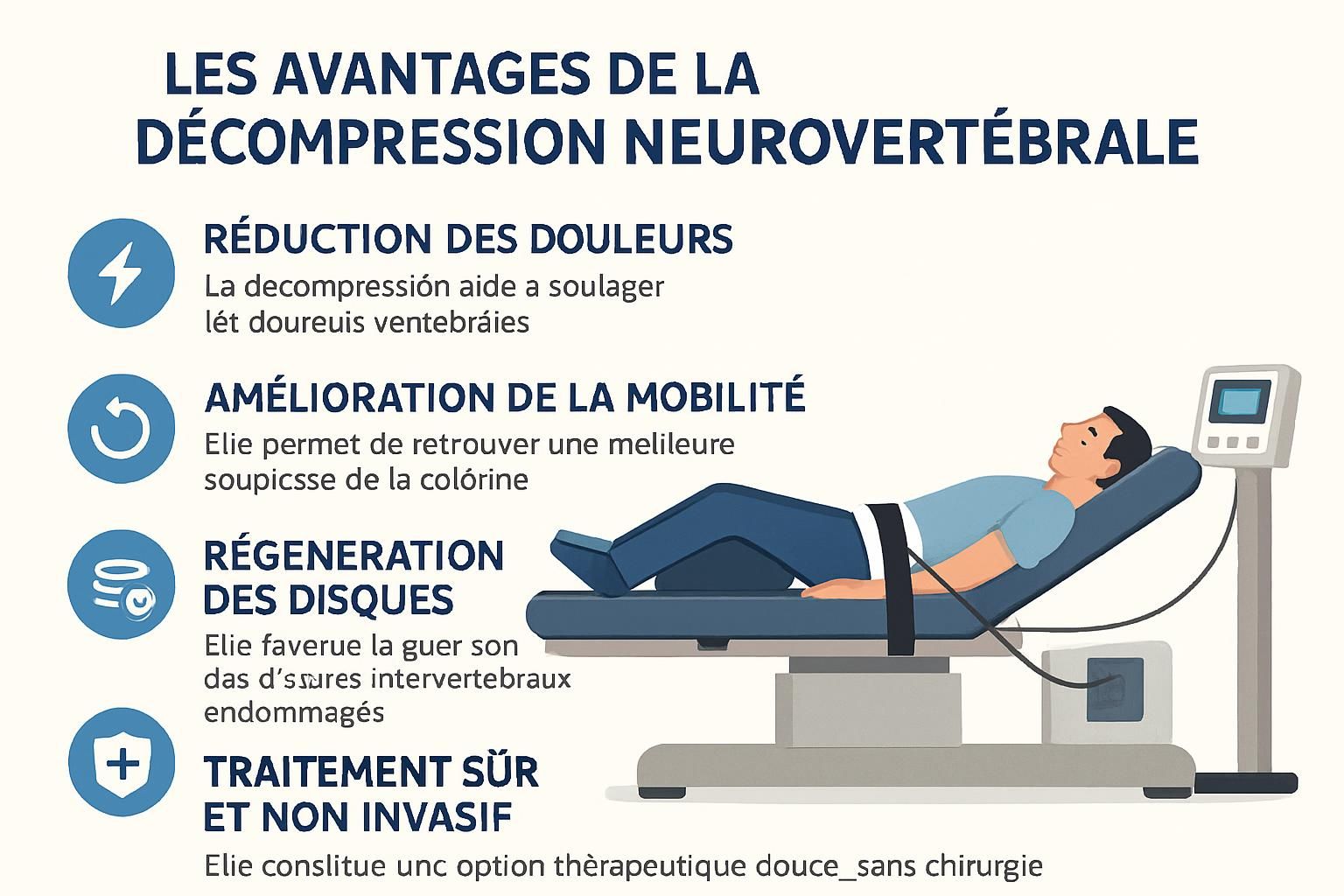 découvrez comment la décompression neurovertébrale peut soulager efficacement les douleurs dorsales et favoriser la guérison des blessures du dos grâce à une méthode non invasive.
