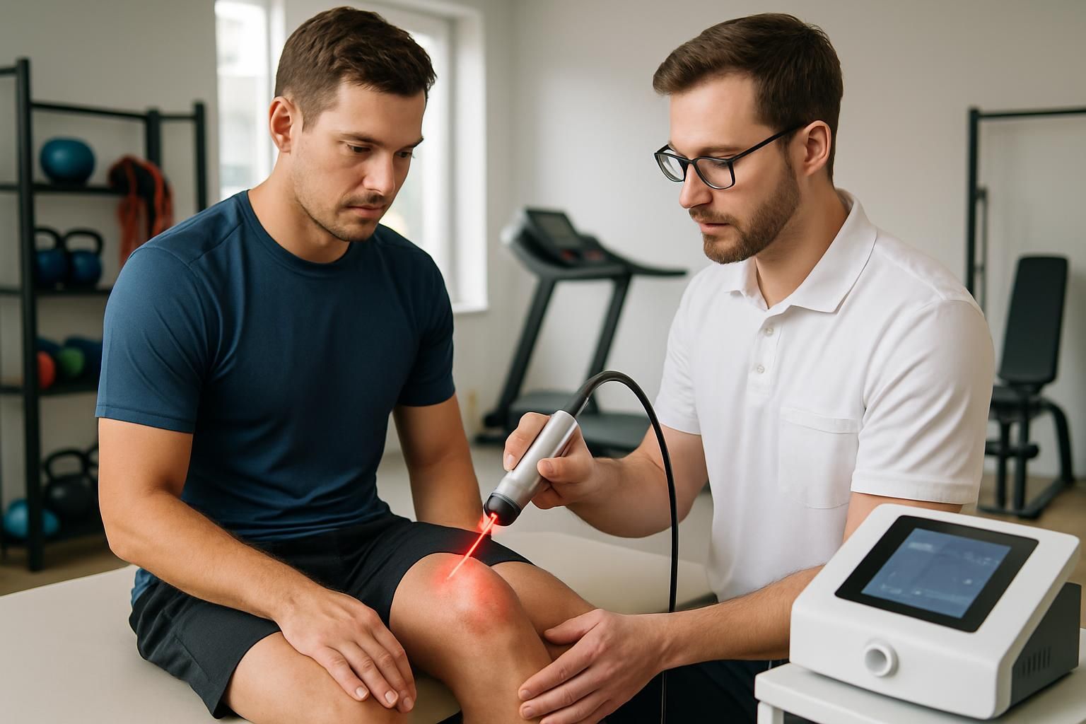 découvrez comment la thérapie au laser est utilisée dans le traitement des blessures sportives, avec une revue complète des protocoles pour optimiser la récupération des athlètes.