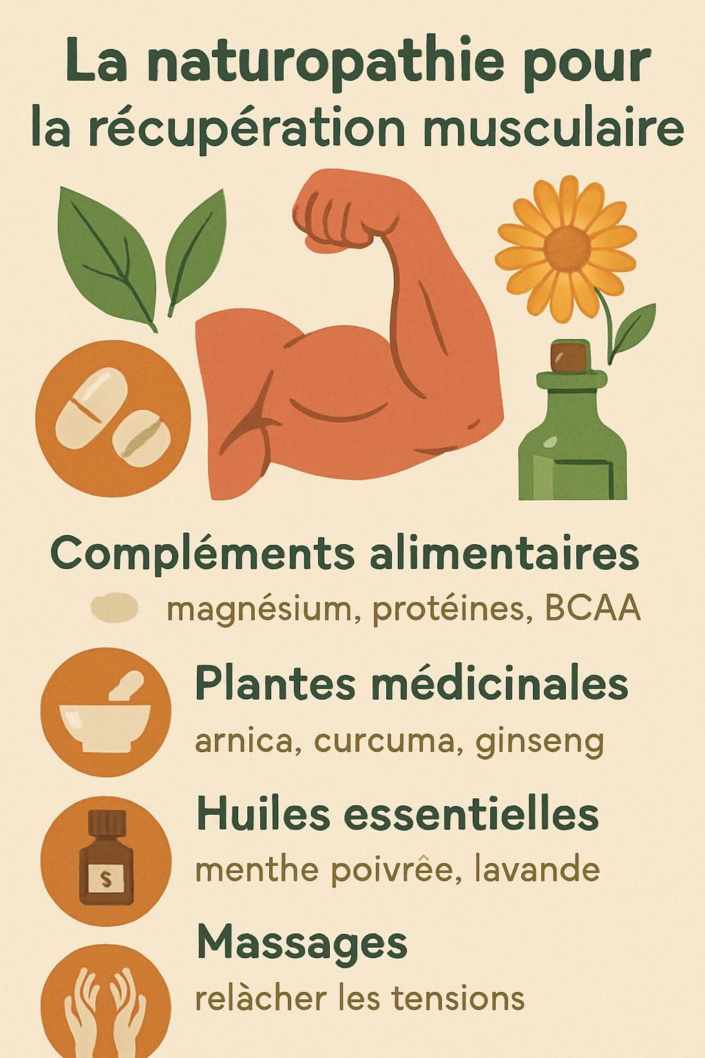 découvrez comment la naturopathie peut améliorer la récupération musculaire grâce à des méthodes naturelles et personnalisées pour optimiser votre bien-être et vos performances.