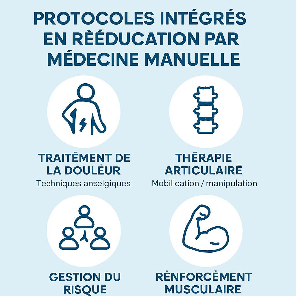 découvrez des protocoles intégrés en rééducation par médecine manuelle conçus pour accélérer votre récupération et améliorer votre bien-être.